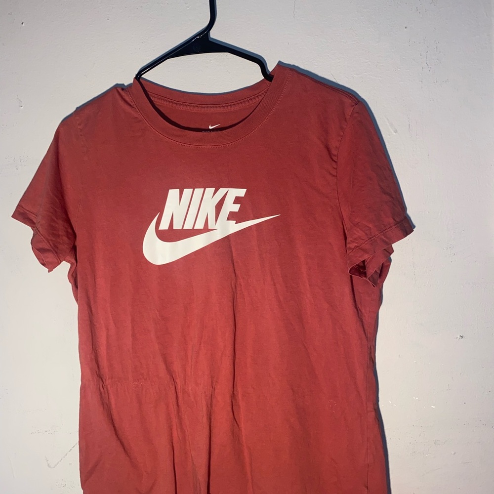 Nike Maroon Tee with White Swoosh